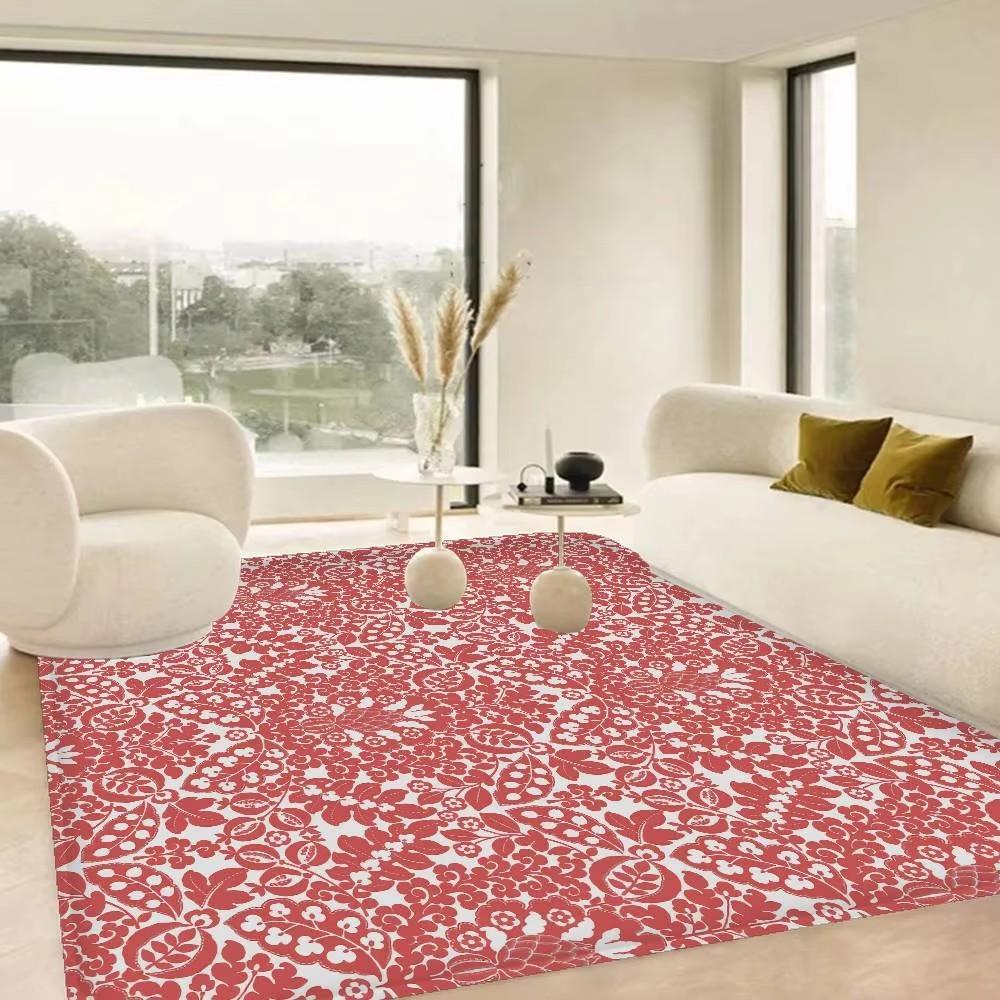 Vibrant Multicolor Floral Area Mat - Non-Slip Polyester Mat, Large Size Home Decor Rugs for Living Room, Durable Floor Covering