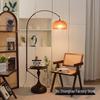 Vintage American-Style Grapefruit Floor Lamp with Storage Shelf, Ideal for Living Room Sofa Side or Corner.