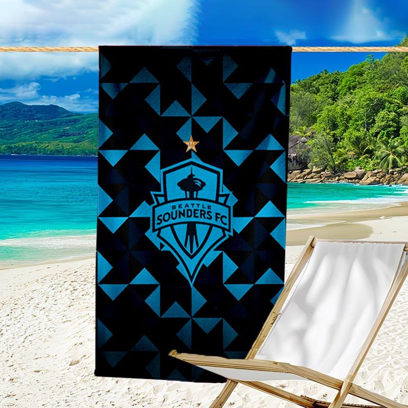 Strandtuch mit aufgedrucktem FC-Wappen, superweiche Mikrofaser, perfektes Geschenk zum Geburtstag, für Pool, Strand, Reisen, für Familie und Freunde