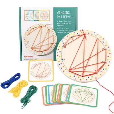 Puzzle di Corde a Forma di Montessori per Bambini Educazione Precoce Filo Creativo Tavola Chiodata Allenamento al Pensiero Logico Giocattoli Educativi
