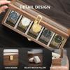 Muso Wood Watch Case for 5 Watches, Wooden Watch Case with Clear Window, Storage Box with Removable Pillow, Luxury Watch Display Case (Walnut)