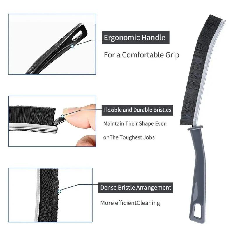 1/4 Pack Crevice Brush Multi-Functional Hard-Bristled Long Toilet Cleaning Artifact Dead Corner Toilet Bathroom Long-Handled Groove Kitchen Shoe Brush