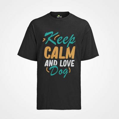 Dog Dog Owner Gift Saying Keep Calm Love Dog Organic Mens T-Shirt Mens Womens Tees Top S-XXXL
