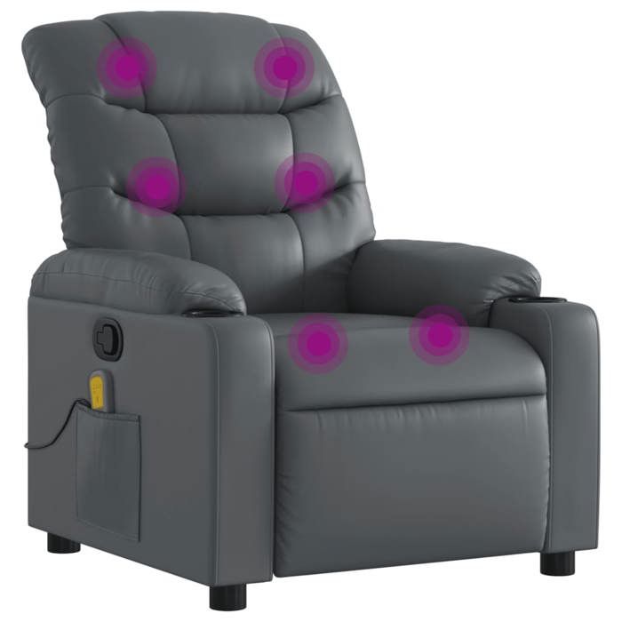 VidaXL Reclining Massage Armchair, Chair with Footrest, Seat with Backrest and Armrests Living Room, Modern, 374143