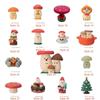 Mushroom Christmas Ornaments Miniature Resin Santa Claus Decoration  Cake Decoration