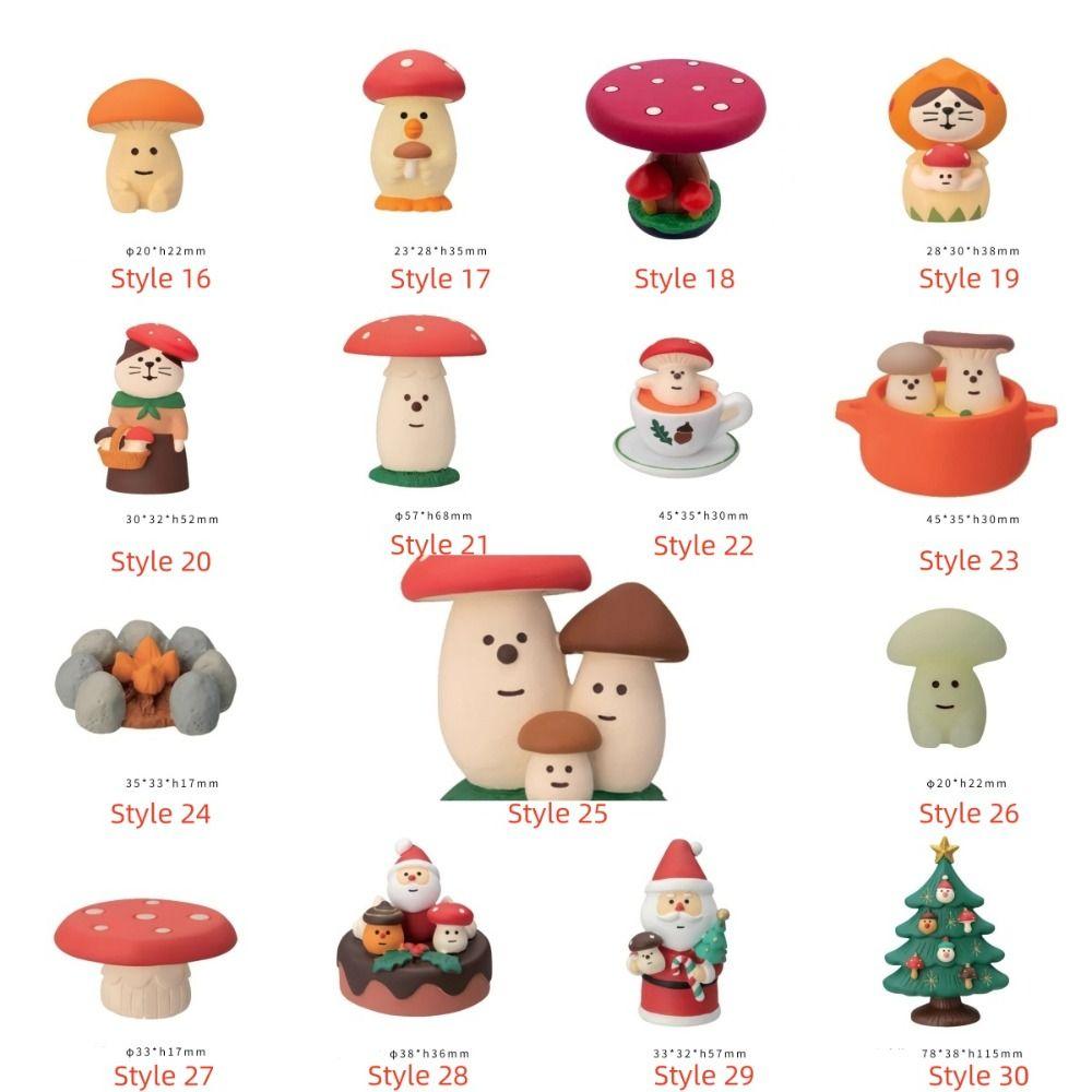 Mushroom Christmas Ornaments Miniature Resin Santa Claus Decoration  Cake Decoration