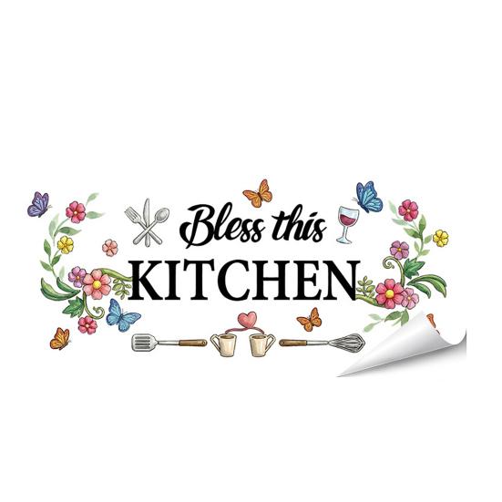 Cartoon Kitchen Food Wall Stickers DIY Vegetables Fruits Quotes Wall Decals Peel And Stick Refrigerator Door Stickers for Dining Room