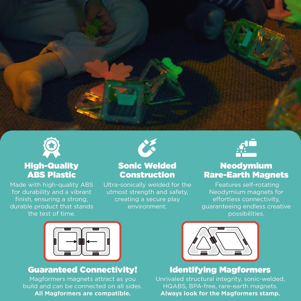 BorneLund MAGFORMERS Moonlight Set [20 Pieces] For Ages 3 and Up Educational Toy Magnet Block MF799022