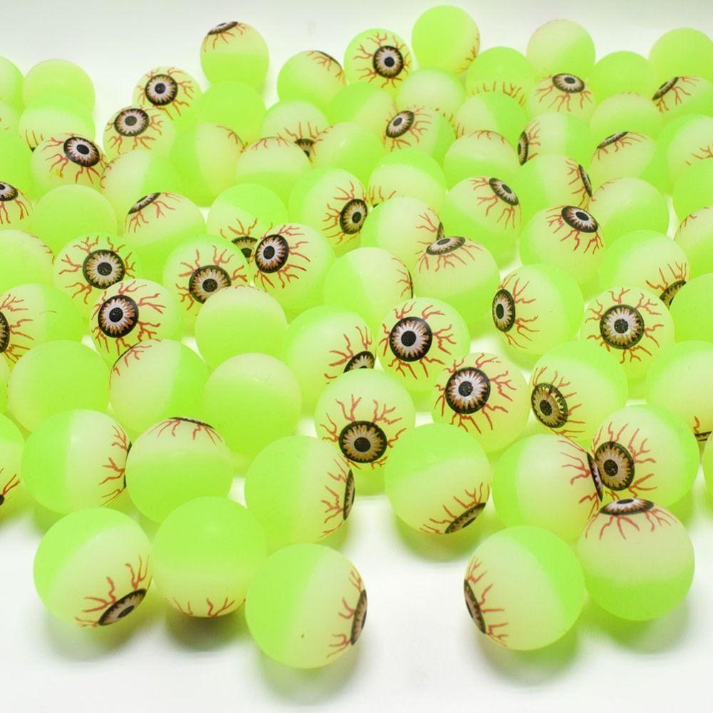 10PCS Fluorescent Bouncy Ball 30MM Halloween Toys Sensory Toy Luminous Ball  Halloween Party