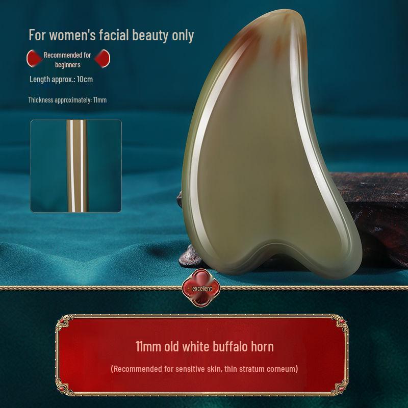 White Buffalo Horn Gua Sha Facial Massage Tool for Anti-Wrinkle Treatment