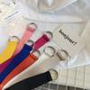 Stylish Korean Candy Color Canvas Double Ring Buckle Long Waist Belt For Men And Women