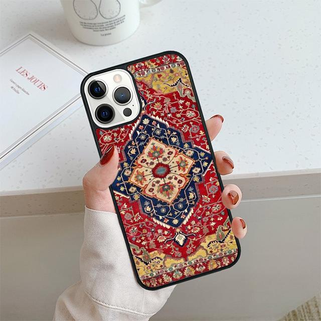 Persian Carpet Floral Pattern Phone Case For iPhone 17 Air 13 12 14 15 16  Cover For Apple Pro Max Plus Coque