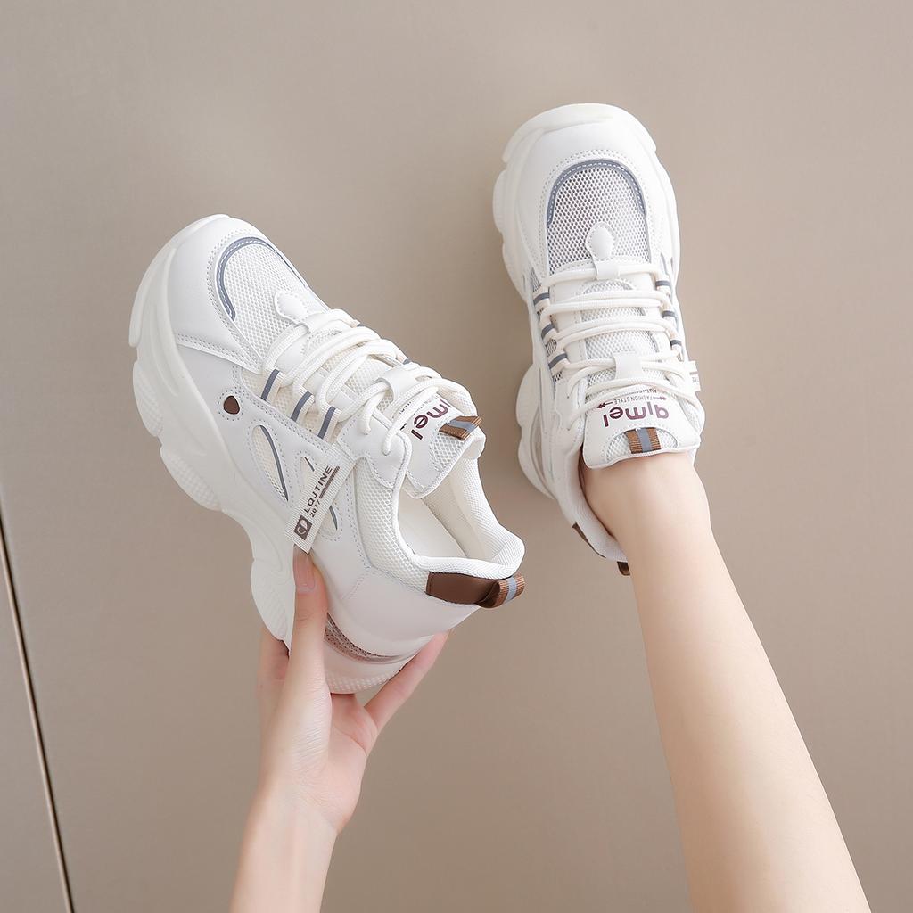 Fashion Women's Thick Sole Vulcanized Shoes Shockproof Air Cushion Sports Shoes Women's Thick Sole Anti-Slip Casual Walking Shoes