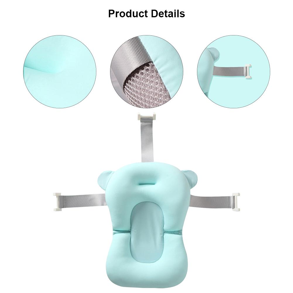 Newborn Baby Bath Cushion Seat Anti Slip Bathing Pillow Seat Portable Provides Comfort and Support for Baby 0-12 Months