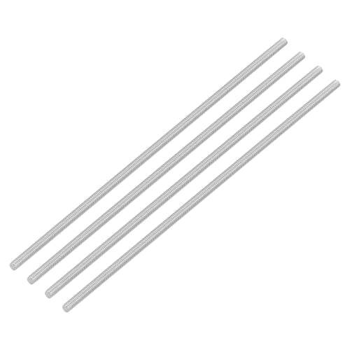 uxcell Fully Threaded M3 Threaded Rod Stud Bolts, Long Thread, 130mm Length, 0.5mm Pitch, 304 Stainless Steel, Right-Hand Thread, 4 Pieces
