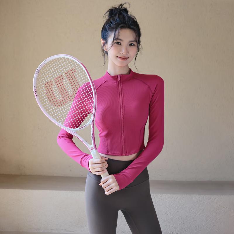 ACKDCS Women s Slim-Fit Long-Sleeve Yoga Jacket M