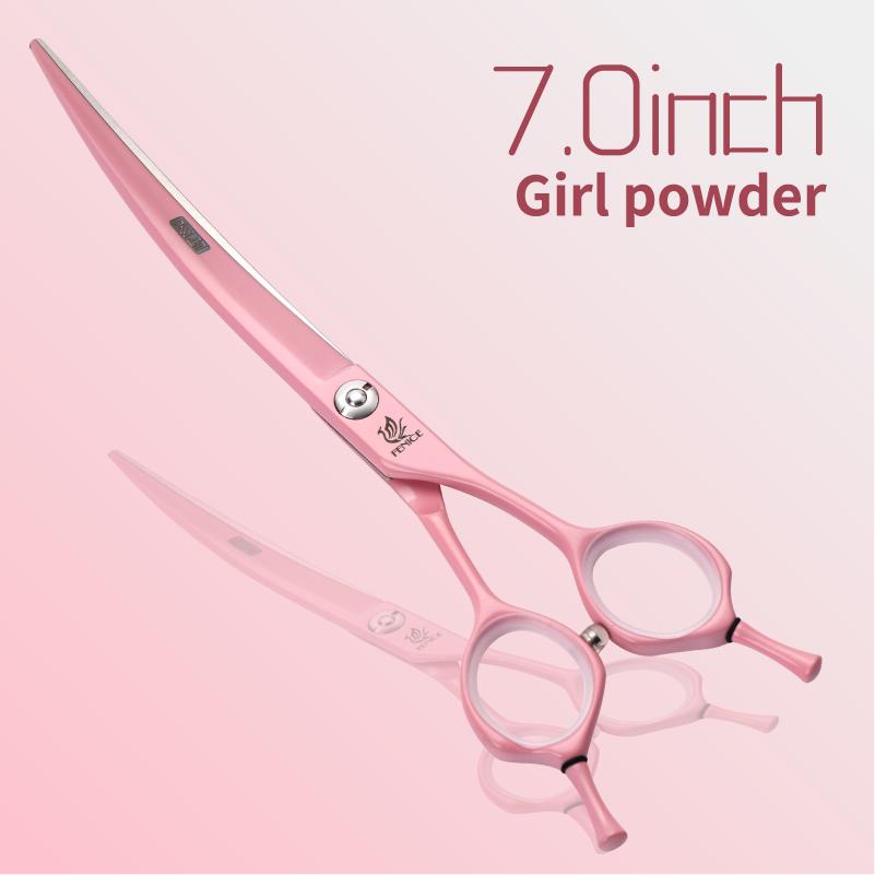 Fenice Professional JP440C Colorful 6.25&7.0 Inch Curved Grooming Scissors Pet Trimming Scissors for Dogs Cats