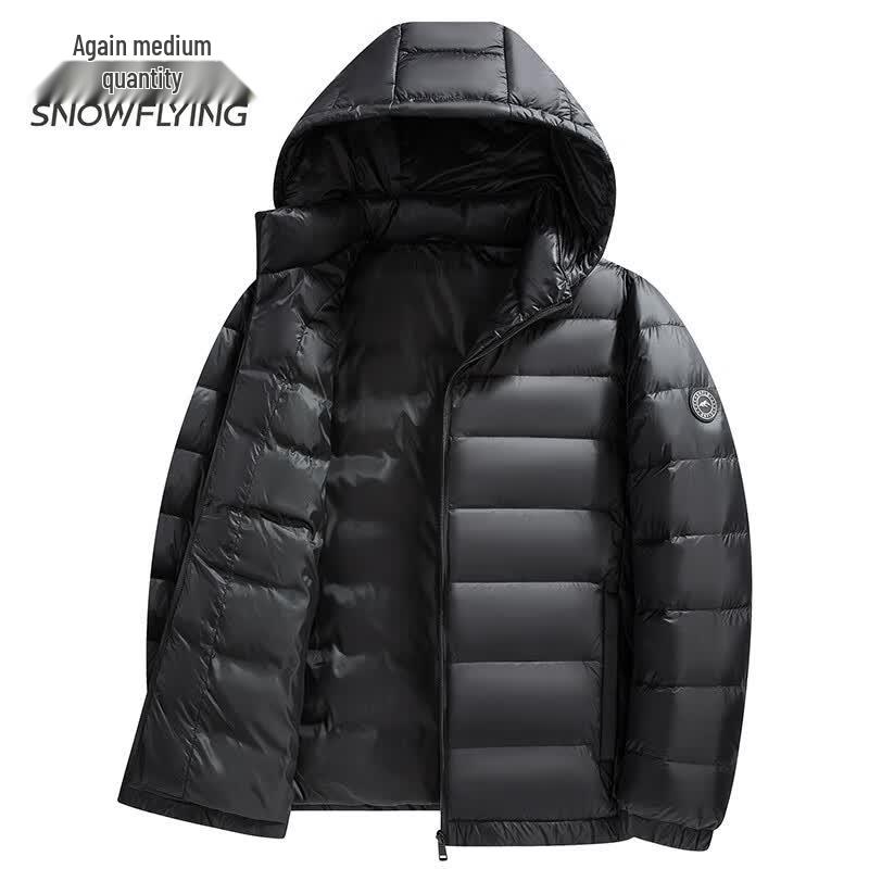SNOWFLYING Men s Lightweight Hooded Down Jacket L