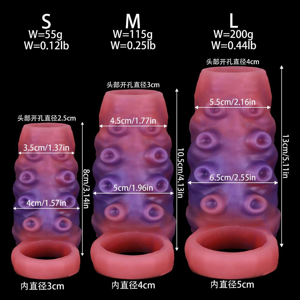 Hohler Silikon-Penis-Sleeve für Männer, Weicher Dehnbarer Tragbarer Penis-Verlängerer, Offenes Design Vergrößerungs-Sleeve Erwachsenenspielzeug