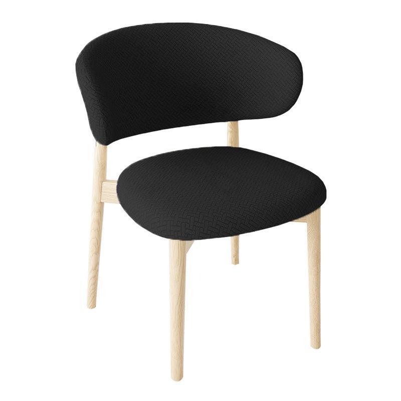 C-Shaped Backrest Chair Cover Elastic Stretch Removable Washable Split Slipcover for Home Dining Wood Chair Decoration