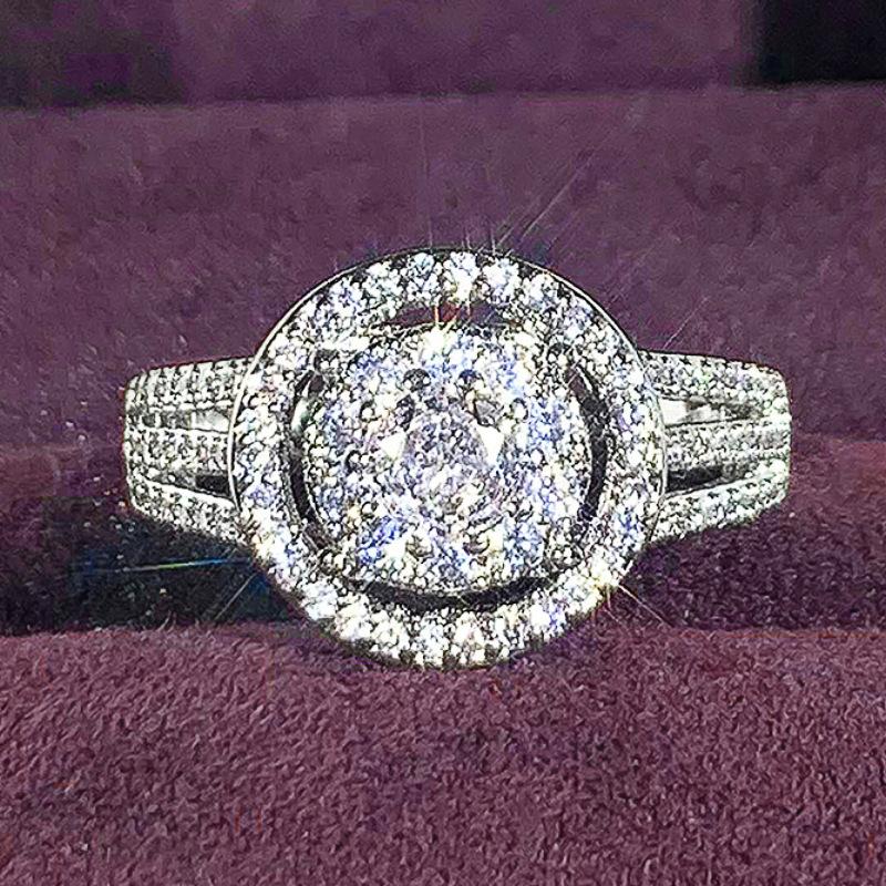 

Sparkling zircon ring - elegant, heavily detailed, perfect for engagement, evening wear, and fashion accessories no. 6
