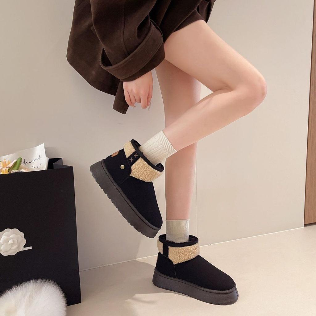 Autumn and winter new thick-soled snow boots winter short snow cotton piled thickened warm cotton shoes