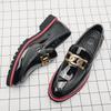 Fashion 2025 Patent Leather Mens Designer Big Chain Oxfords Casual Classic Comfortable Footwear Dress Shoes Large Size 48 Flats Sneakers