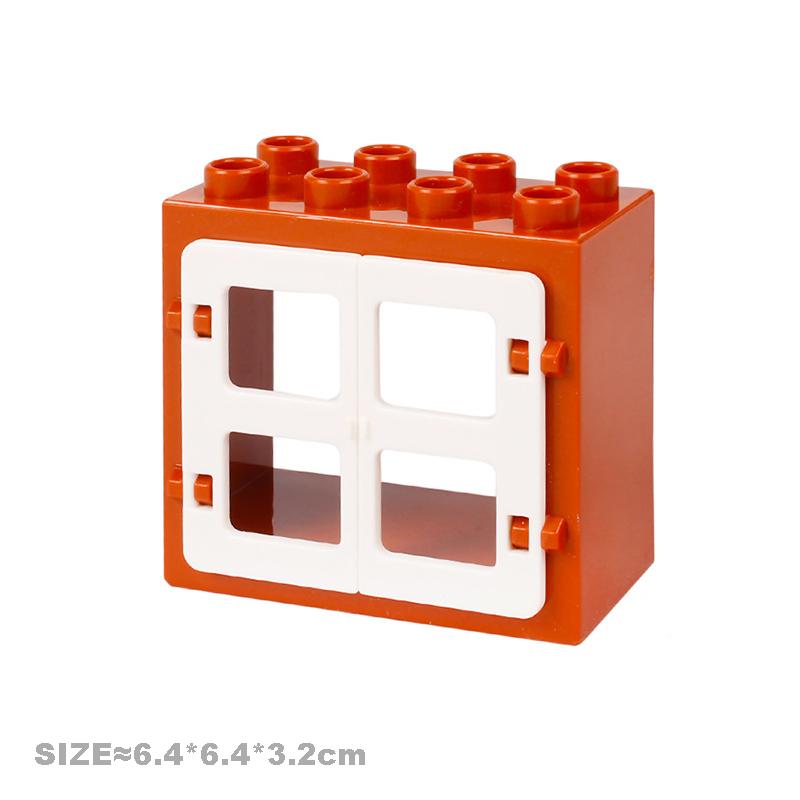 Große Bausteine Haus Zubehörteile Dach Fenster Wand Konstruktion Zusammenbauen Duplo Steine Lernspielzeug für Kinder Geschenk