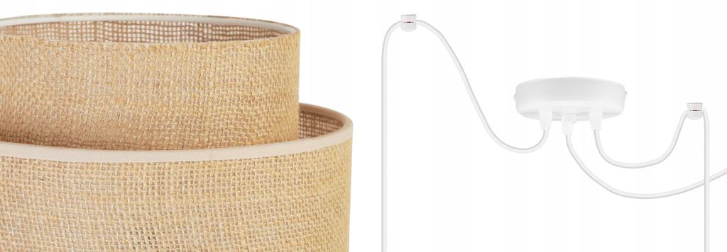 Hanging Lamp, Ceiling Chandelier, Lampshade, Boho Juta