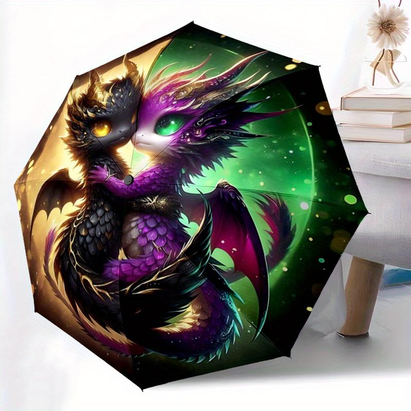 1pc Two Dragons in Love Automatic Opening and Closing Umbrella - Suitable for Various Occasions, Outdoor Activities, Lightweight and Durable Auto