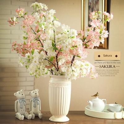 1PC Silk Wedding Decor 4 Branches Fake Flower Home Decoration Cherry Blossom Artificial Sakura