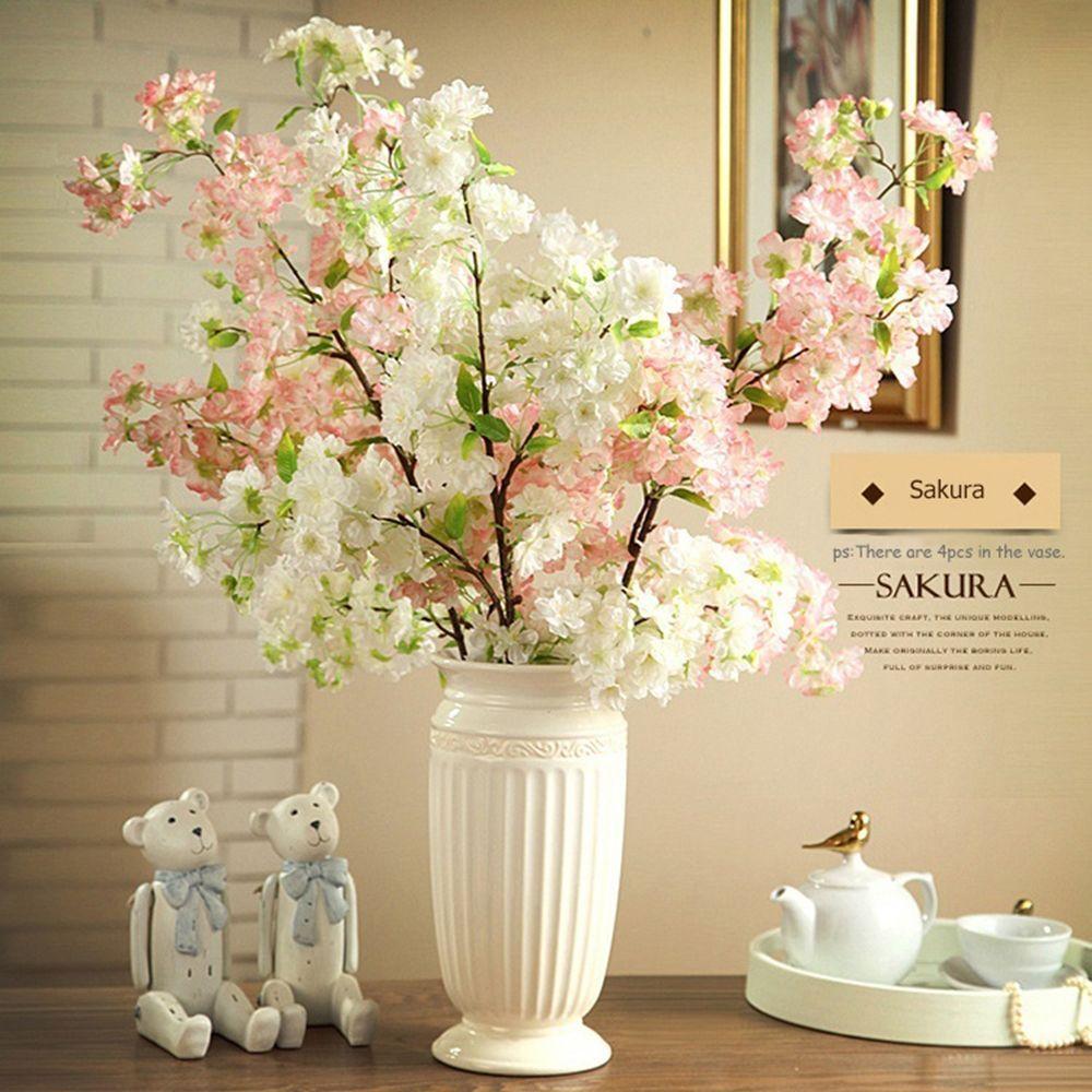 Bouquet Table Wedding Decor Silk Fake Flower Artificial Sakura Home Decoration Cherry Blossom