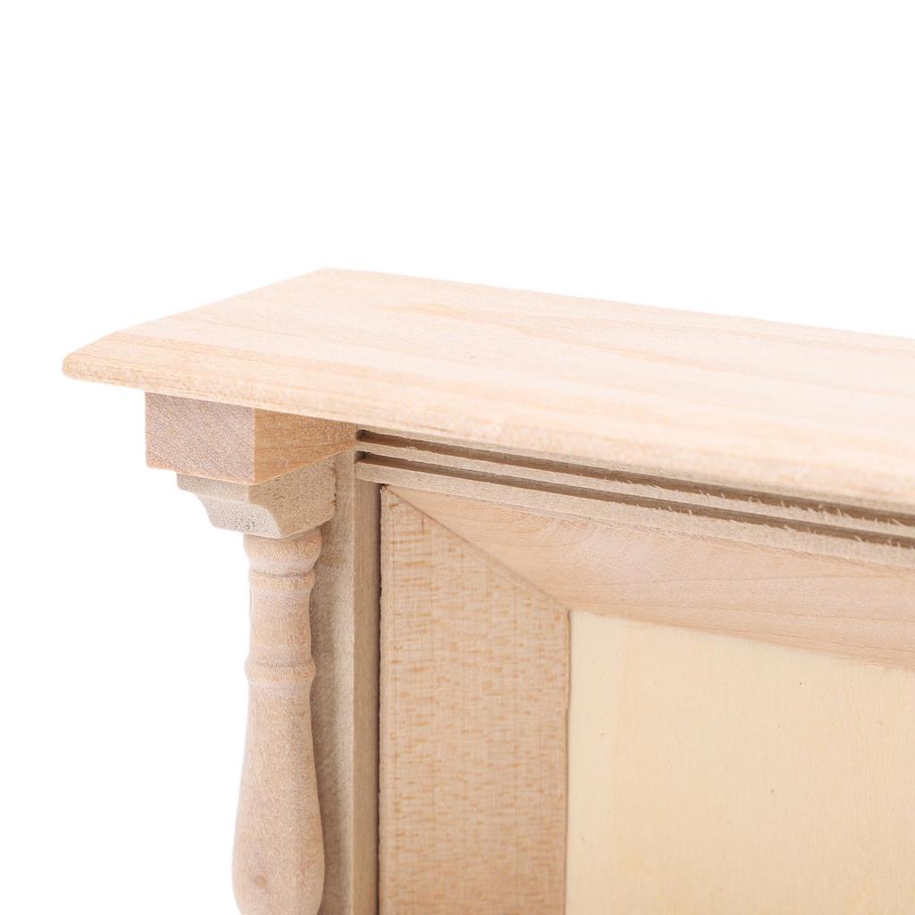 1:12 Dollhouse Fireplace Unpainted Birch Wood Miniature Furniture Decoration Accessories