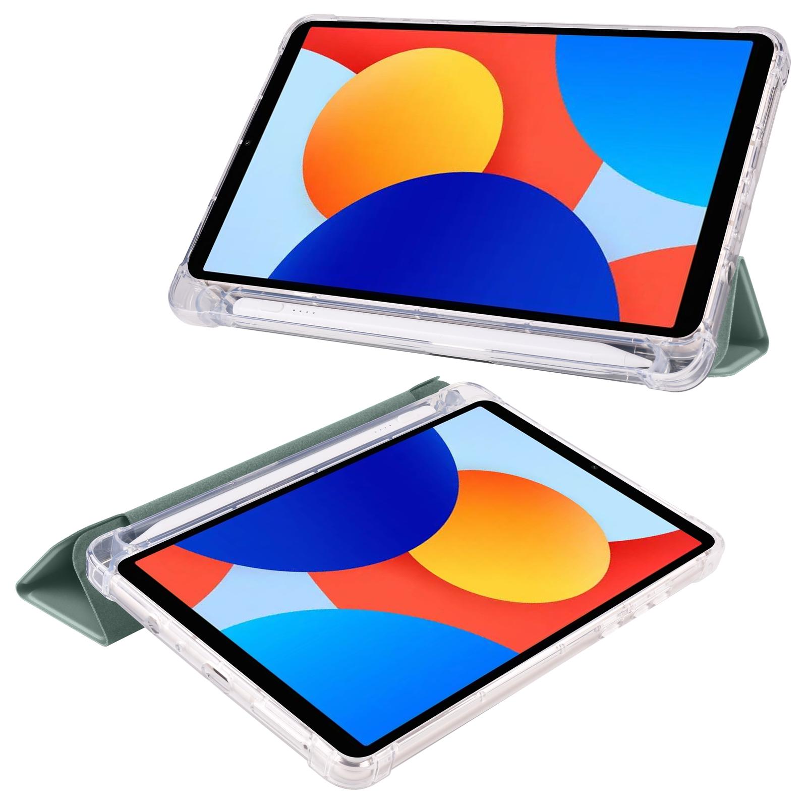 

For Xiaomi Redmi Pad SE 4G 8.7 inch Case with Pen Slot Tri-Fold Stand PU Leather+TPU Tablet Cover Auto Wake/Sleep Dark Blue