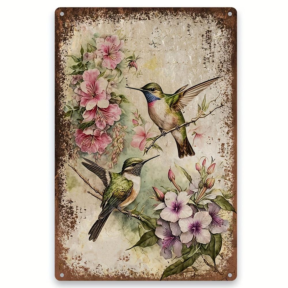 Vintage Garden Metal Tin Sign - Floral & Gardening Tools Design Perfect for Bar Cafes Restaurants, Garages & Home Decor Wall Art