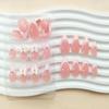 Gher Press On Nails Short Almond Fake Nails Press Ons Glossy Natural False Nails24Pcs