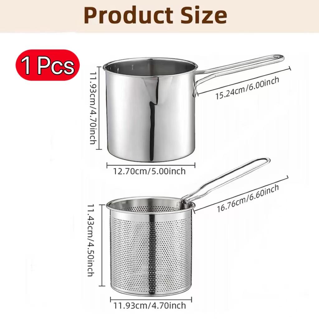 Stainless Steel Deep Fryer With Frying Basket Multifunctional Small Pot Kitchen Specific Frying Chicken And Other Cooking Tools