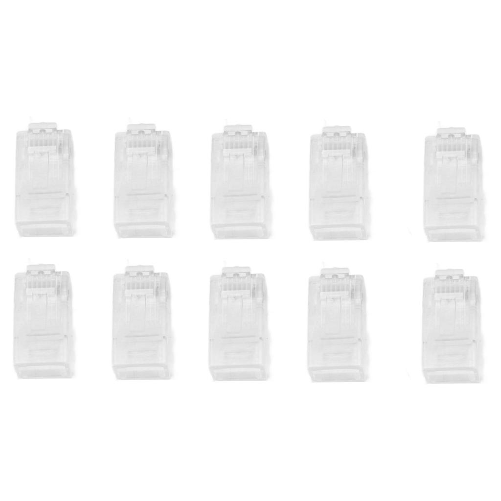 100Pcs Network Crystal Heads Gold Plated Strong Toughness Cable Connectors Plug Terminals