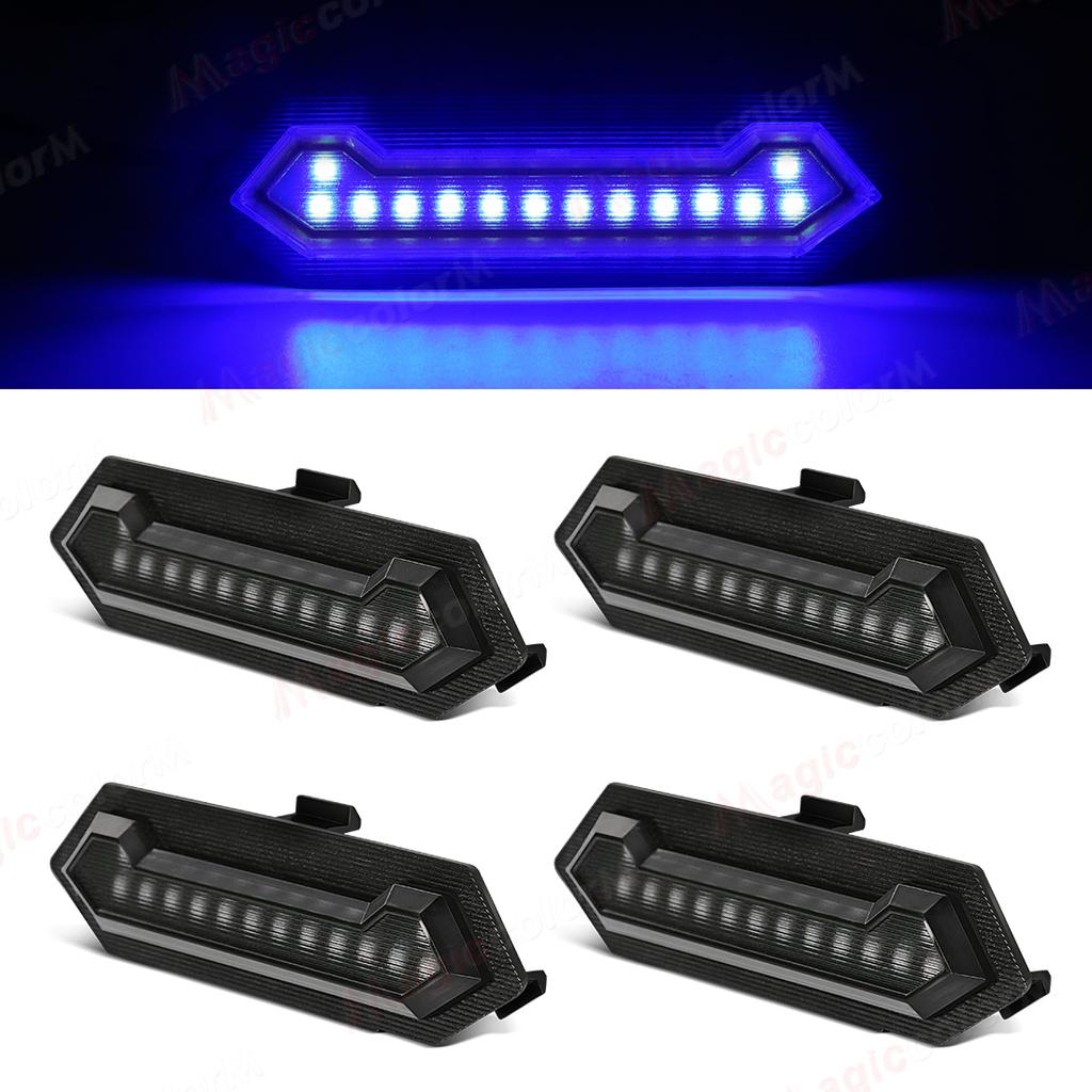 4PCS Grille Lights For Toyota Tacoma TRD Sport Front Grill Car LED White Amber Blue Red Warning Daylights DRL 12V