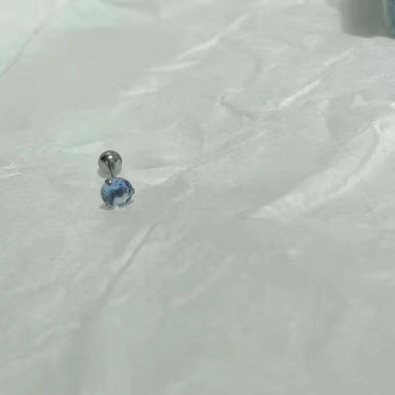 

Bring In Wealth and Treasure Rich Mini Little Flowers Rose Pink Zircon Little Flower Silver-Plated Shiny Pierced-Ear-Caring Ear Studs Combination 5mm ice blue diamond [one]]