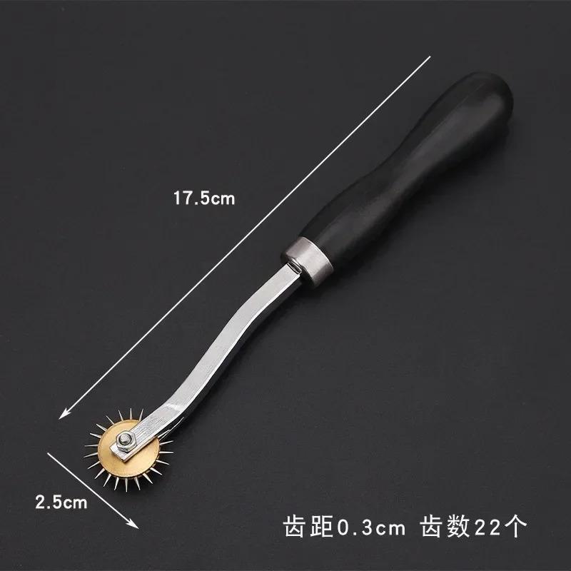 3Mm/2Mm Leather Needle Point Tracing Wheel With Wooden Handle For Arts And Leather Crafts Professional Stitch Marking Spacer