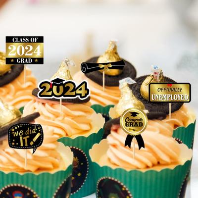 12 Yaprak 2024 Sınıfı Bahçe Eklentileri İşaretler Pasta Dekorasyonu Mezuniyet Fotoğrafı Arkaplan Stüdyo