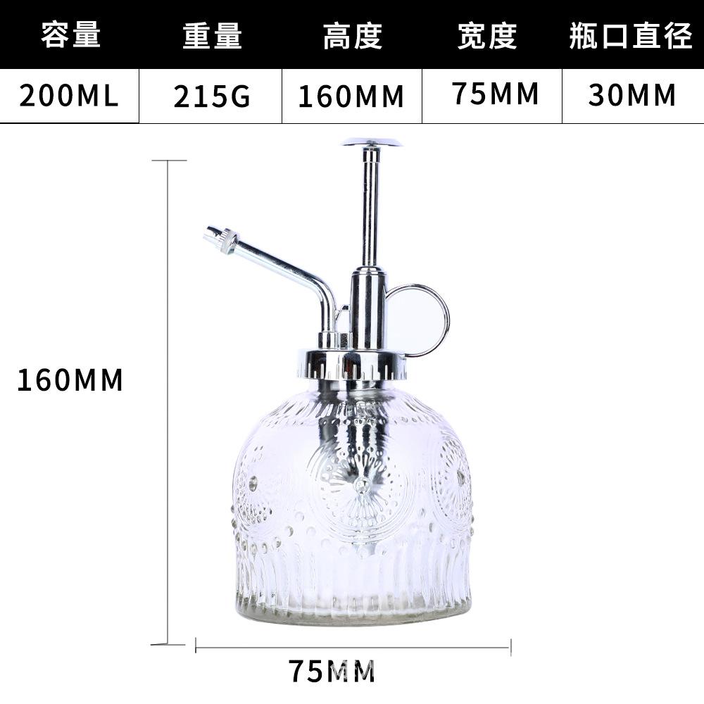 European Colorful Embossed Glass Watering Can Home Gardening Watering Sprinkler Kettle Succulent Plant Spray Can Gardening Decor