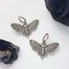 1 Pair European and American Metal Hook Earrings Retro Fashion Halloween Butterflies Skull Pendant Earrings for Women