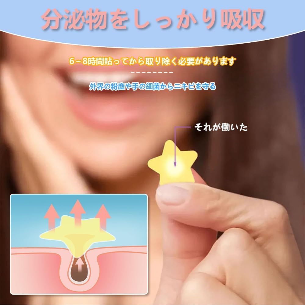 Pimple Patch Cute acne 7 colorful skin decoration [357 pieces] star-shaped patches, hydrocolloid, colors, waterproof, breathable, (357 pieces)