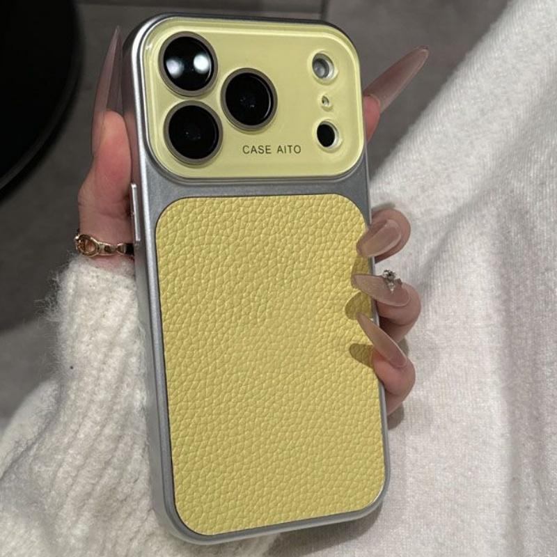 Luxury Crystal Large Window Candy Leather Case for iPhone 17 16 15 14 13 Pro Max 17Pro Shockproof Armor Bumper Plating Cover