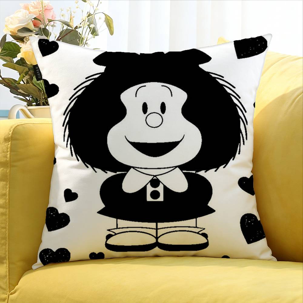 Cartoon Cute M-Mafalda World Various Sizes Square Pillow Case For Car Home Bedchamber Decor