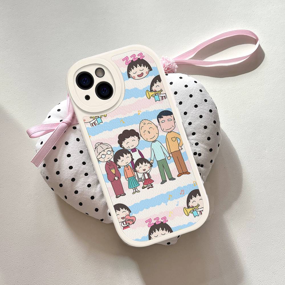 Catoon Chibi M-Maruko ChanS Phone Case For IPhone 16 15 14 13 12 11 Pro Max Plus Shockproof Leather Cover