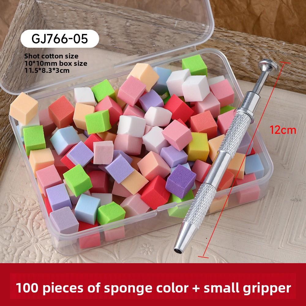 

Інструменти для нейл-арту з нержавіючої сталі Міні-спонжі Захоплювачі для професійного макіяжу та обрізання нігтів 100 pcs with gripper