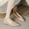 Popular Soft Leather Comfortable Single Shoes Women 2025 Autumn New Temperament Flat Bottom Soft Bottom Gentle Fairy Pointed Breathable Woman